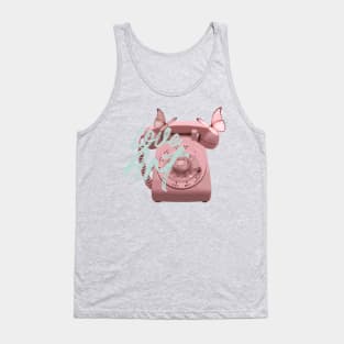 Vintage Phone & Butterflies Tank Top